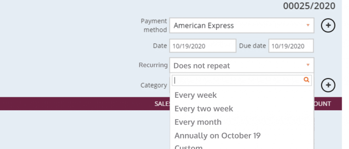 recurring invoices